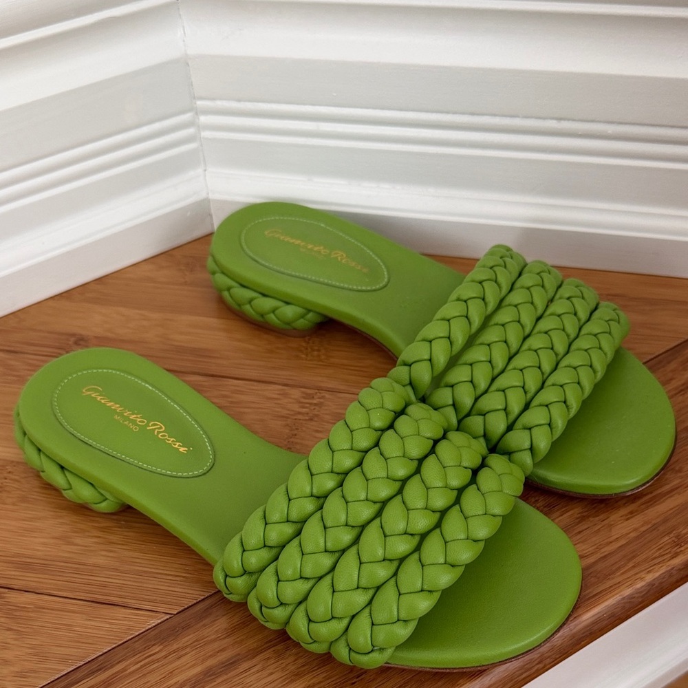 Gianvito Rosi Lime Braided Sandals
